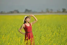 油菜花女郎——广东台山广海油菜花开图片