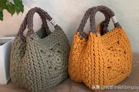 自己钩包包真的乐趣无穷，方片托特包编织教程，学会赶紧钩一个吧图片
