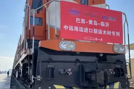 中远海运“巴西-黄岛-临沂”进口联运木材专列顺利首发图片