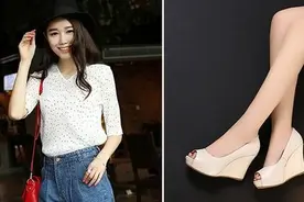 露趾鱼嘴坡跟女鞋一抹小性感与优雅图片