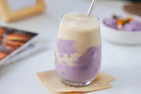 色泽诱人的芋泥波波奶茶，芋香浓郁，每一口都超回味图片