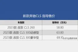 取消350 4MATIC车型，2023款改款奔驰CLS上市，58.8万元起售图片