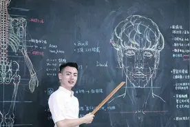 这个帅过男模的老师手绘人体骨骼圈粉上百万，还两次获世界级大奖图片
