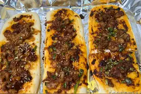 掉渣饼外面5块钱一个，在家能做，肉香四溢，烧饼焦香酥脆，好吃图片