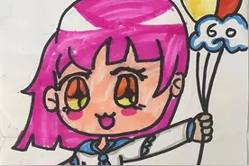 绘画：手握气球的小女孩｜烟台中小学生“才艺秀”作品征集图片