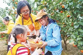 萌娃体验采摘乐趣 笑赞沃柑“嘎嘎甜”图片