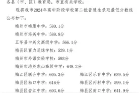 官宣！梅州2024年中考第二批普通生录取最低分数线出炉图片