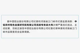 主动投案！中铝郑州有色金属研究院有限公司高级专务梁大伟被查图片