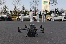 威海无人机里传出“防疫好声音”图片