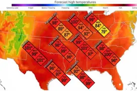 高温创纪录，上亿美国人遭“烤”验！地图一片火红图片