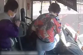 惊险！高速上大巴司机突然昏迷，乘客大姐上前就是一脚图片