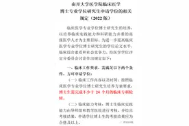 2022年南开大学医学院临床医学博士专业学位研究生申请学位的相关规定图片