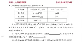 七年数学：5阶梯水价小刚家2017年共使用自来水170 m3，应缴纳？视频封面