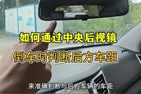 倒车时在没有倒车影像的情况下，如何通过中央后视镜判断后方车距 #每天一个汽车知识 #驾驶技巧 #懂车小知识视频封面